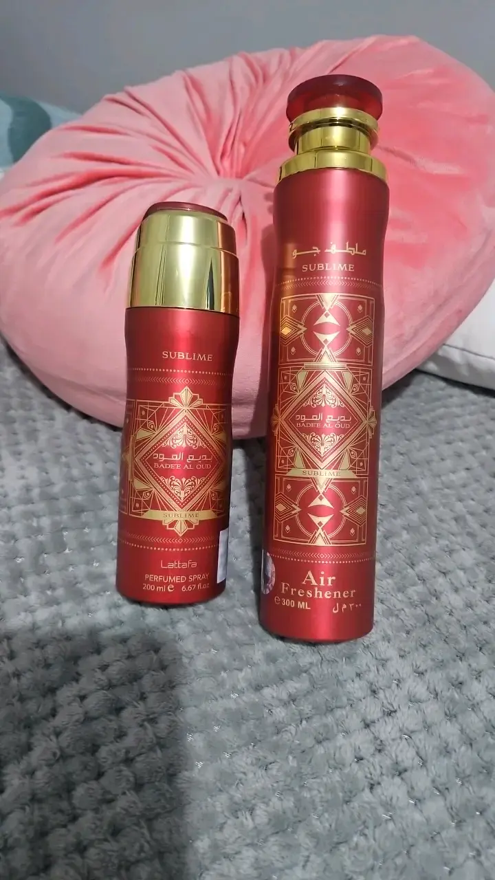 Set de ambientador y spray perfumado Lattafa Sublime