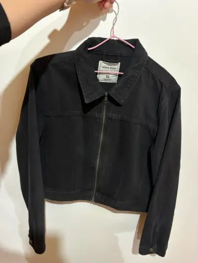 Chaqueta de mezclilla negra para mujer talla XL - miniatura 1