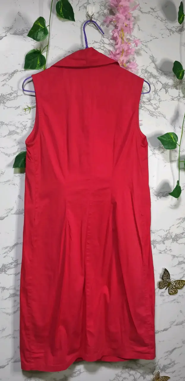 Vestido sin mangas rojo talla S - 2