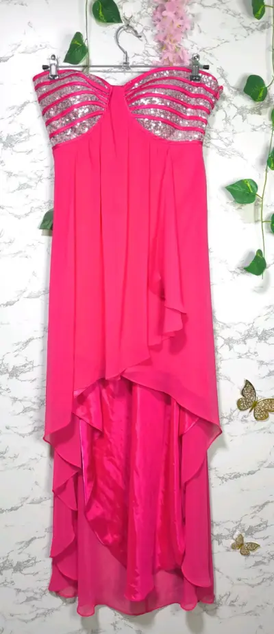 Vestido de Fiesta Fucsia con Lentejuelas - miniatura 1