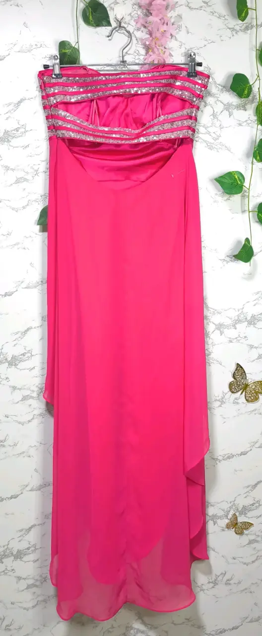 Vestido de Fiesta Fucsia con Lentejuelas - 2