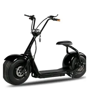Scooter eléctrico negro con neumáticos anchos - miniatura 1