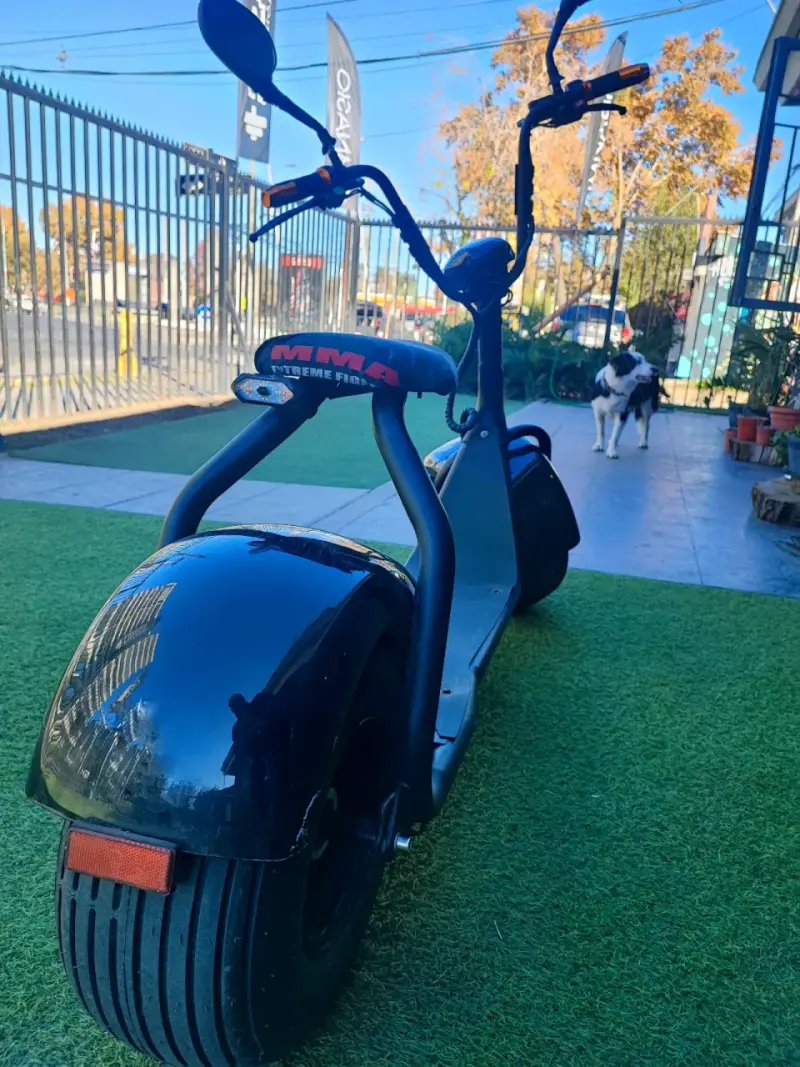 Scooter eléctrico negro con neumáticos anchos - 2