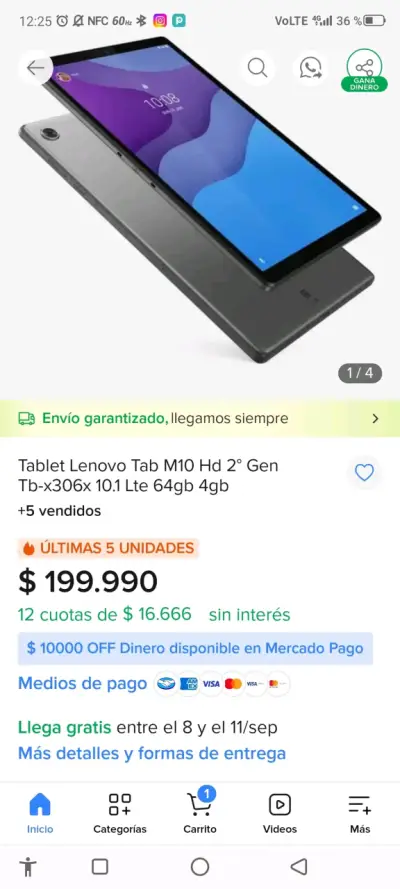Tablet Lenovo Tab M10 HD 2da Gen 64GB 4GB LTE - miniatura 1