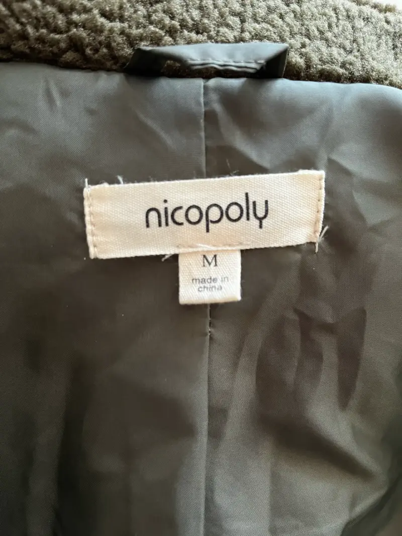 Abrigo largo de lana verde oliva Nicopoly - 3