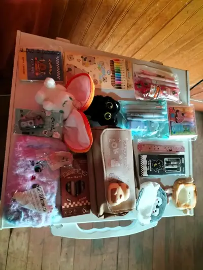 Set de papelería kawaii con estuches y lápices - miniatura 5