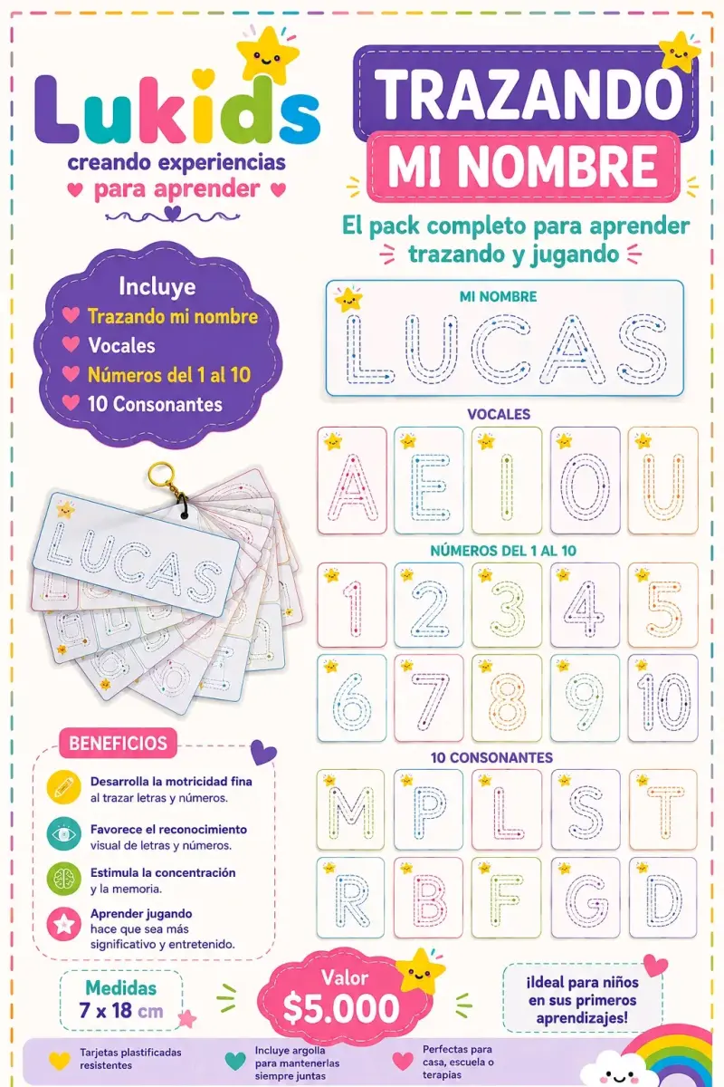 Tarjetas Educativas Lukids Números y Letras - 2