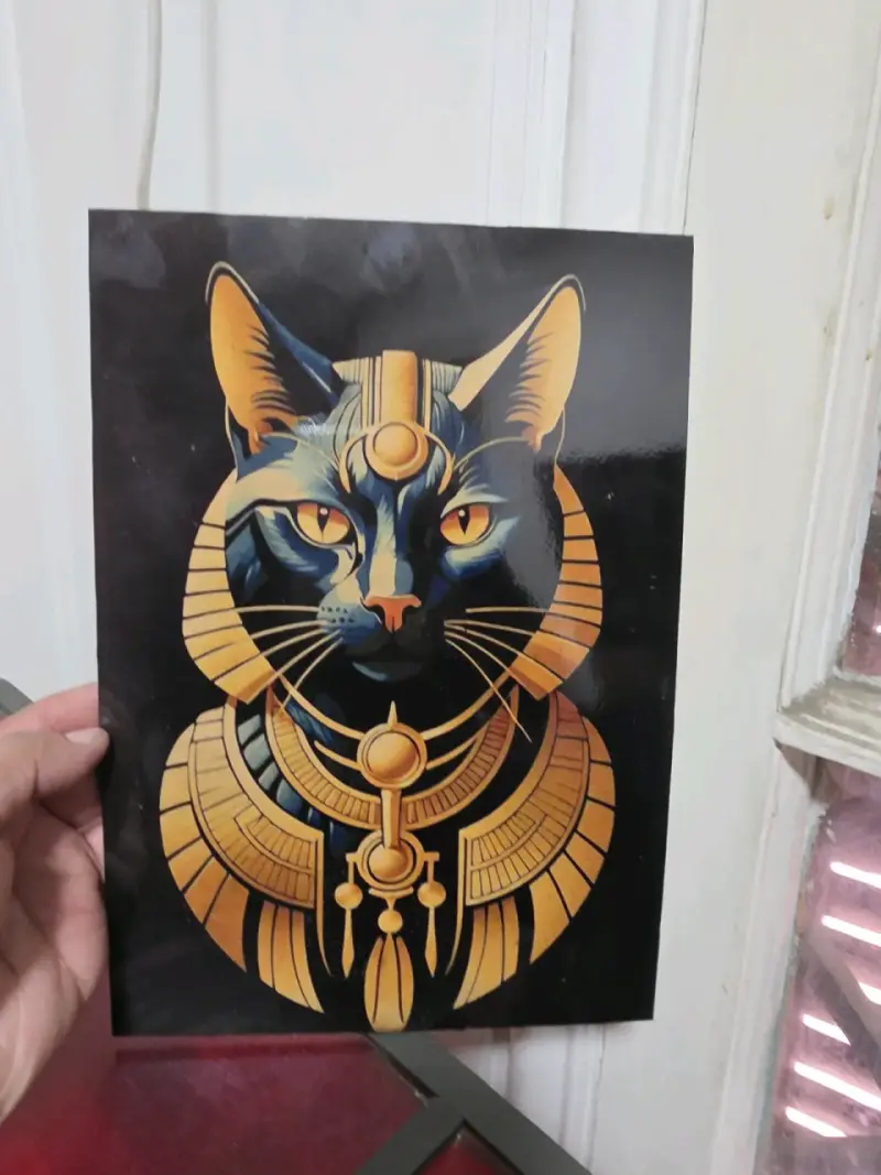 Gato Egipcio en Madera. Cuadro Decorativo - 1