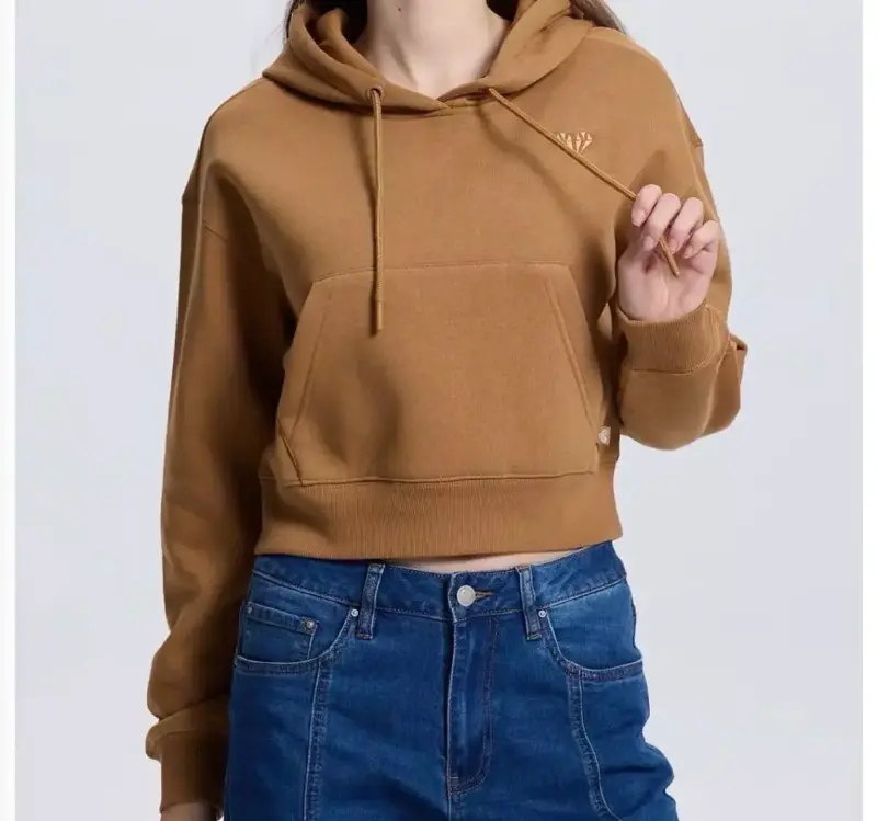 Polerón con capucha marrón para mujer talla M - 2