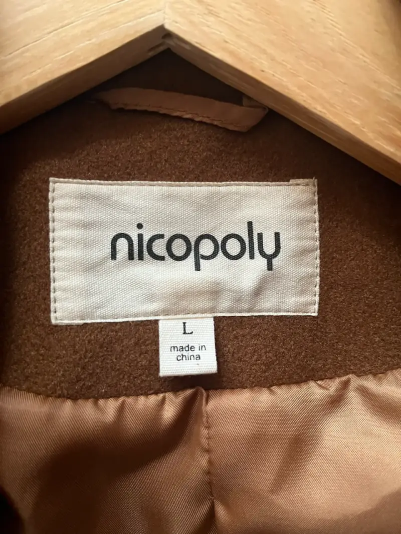 Abrigo de lana marrón Nicopoly con cinturón - 4