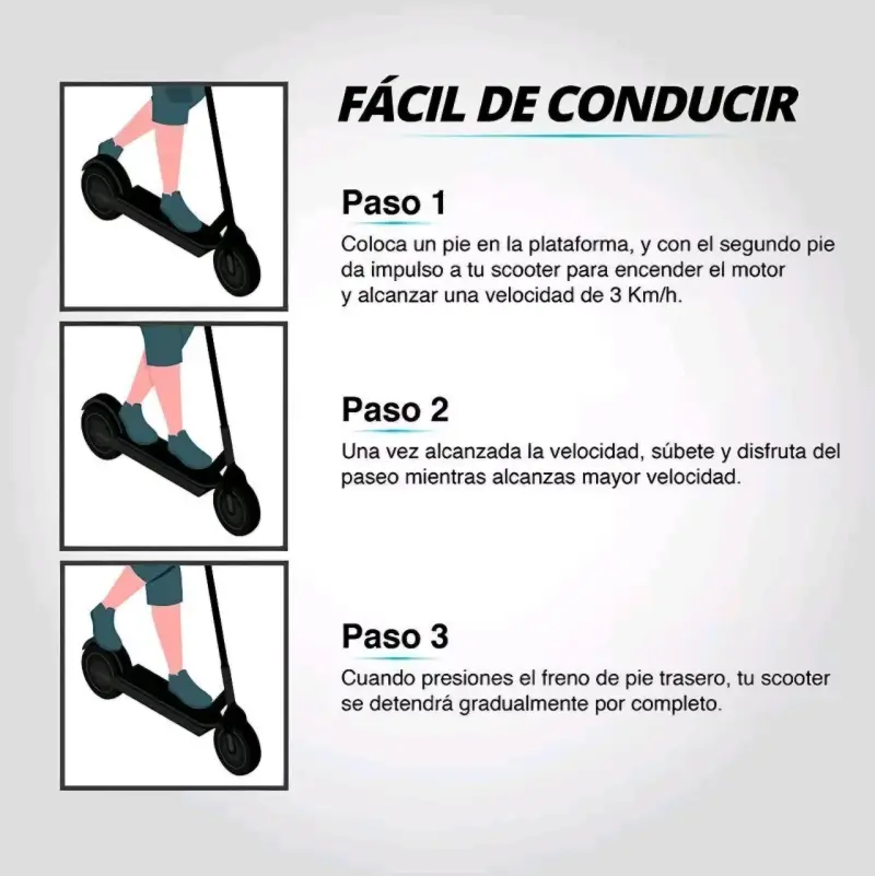 Scooter eléctrico plegable Go Fun con batería recargable - 6