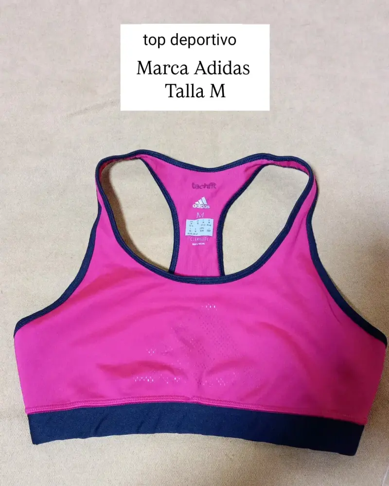 Top deportivo Adidas rosa talla M - 1