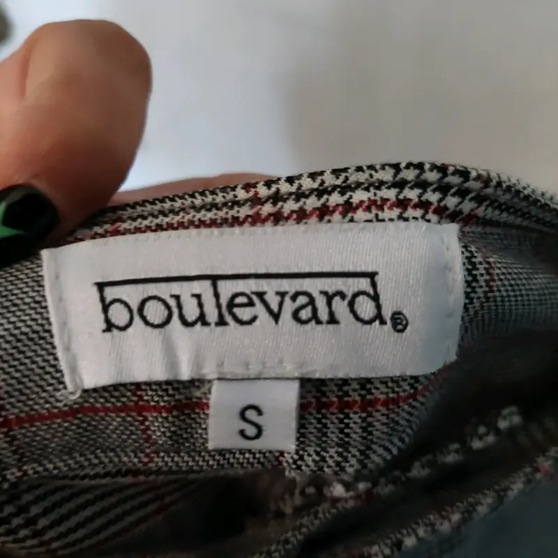 Pantalones a cuadros grises Boulevard talla S - 3