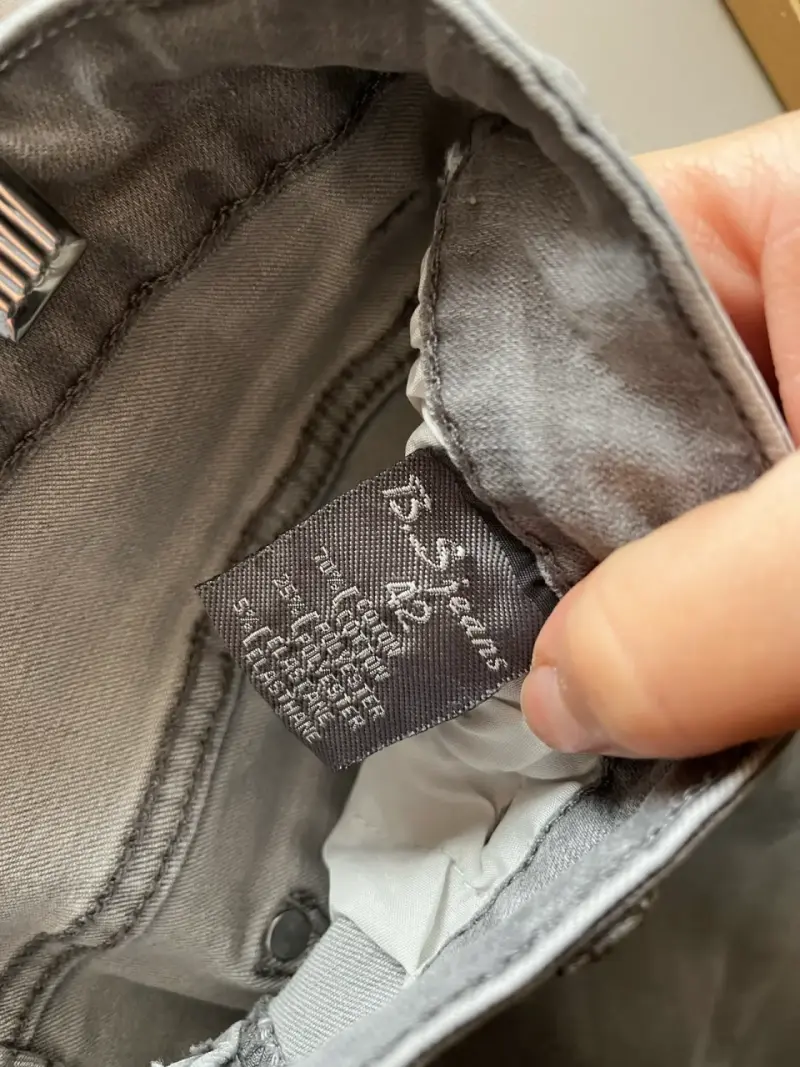 Jeans grises con detalle de lazo para mujer - 3