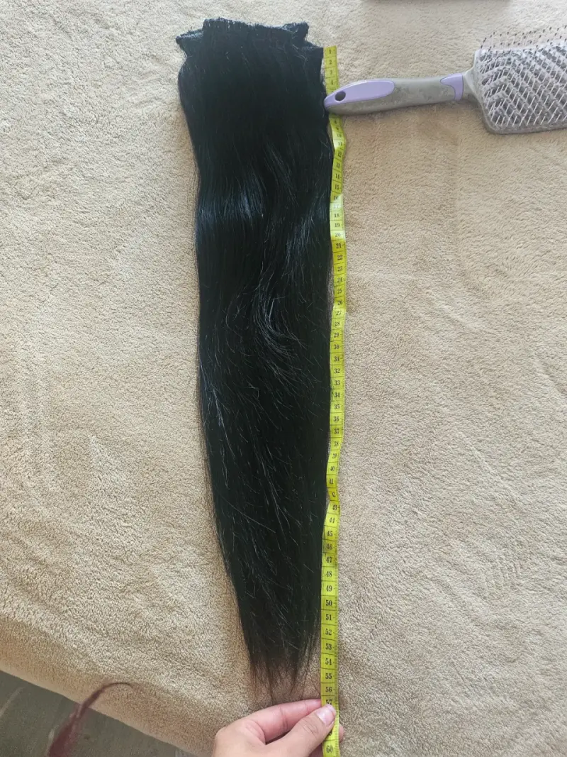 Extensión de cabello natural negro 55 cm - 2