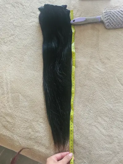 Extensión de cabello natural negro 55 cm - miniatura 2
