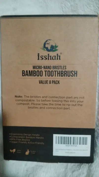 Cepillos de dientes de bambú Isshah pack de 8 - miniatura 2