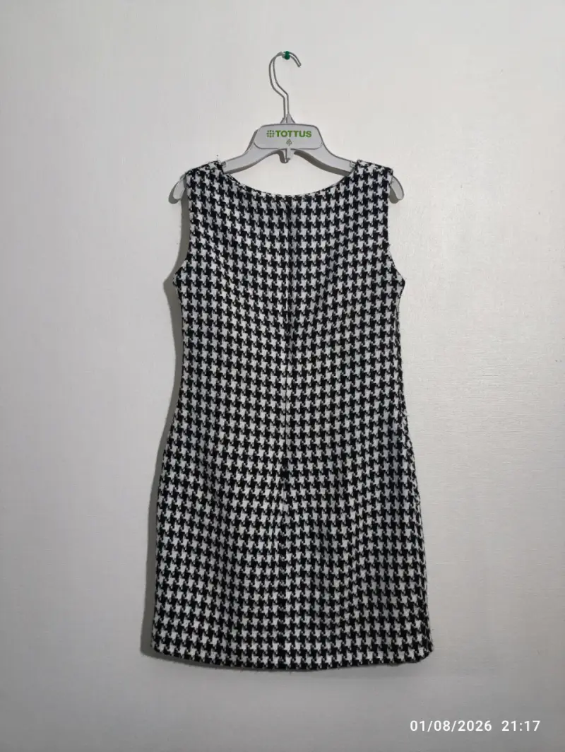 Vestido de pata de gallo blanco y negro Adaniz - 2