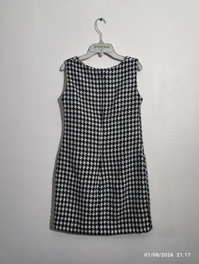 Vestido de pata de gallo blanco y negro Adaniz - miniatura 2