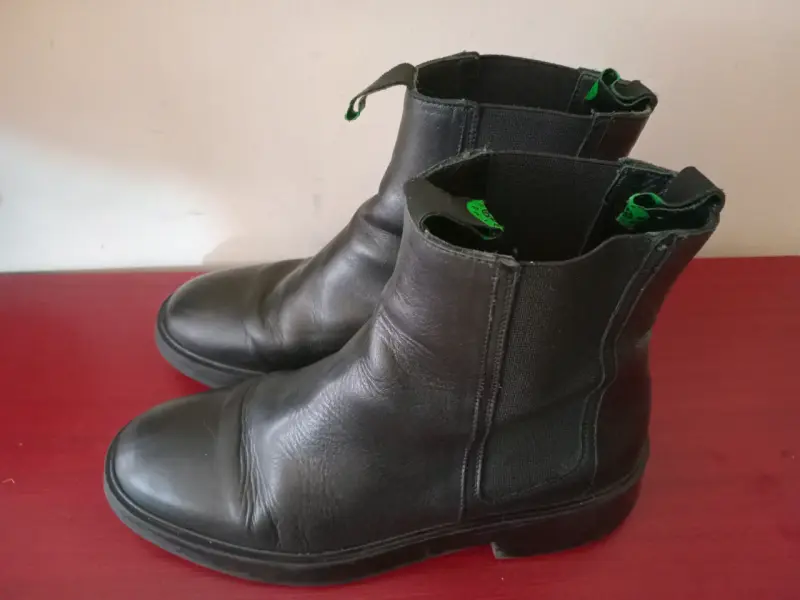 Botines de cuero negro para mujer - 2