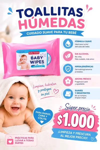 Algodones, toallitas y traperos húmedos - miniatura 1