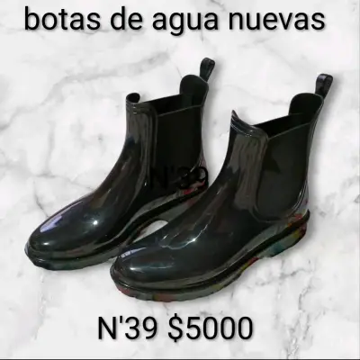 Botas de agua negras nuevas talla 39 - miniatura 1