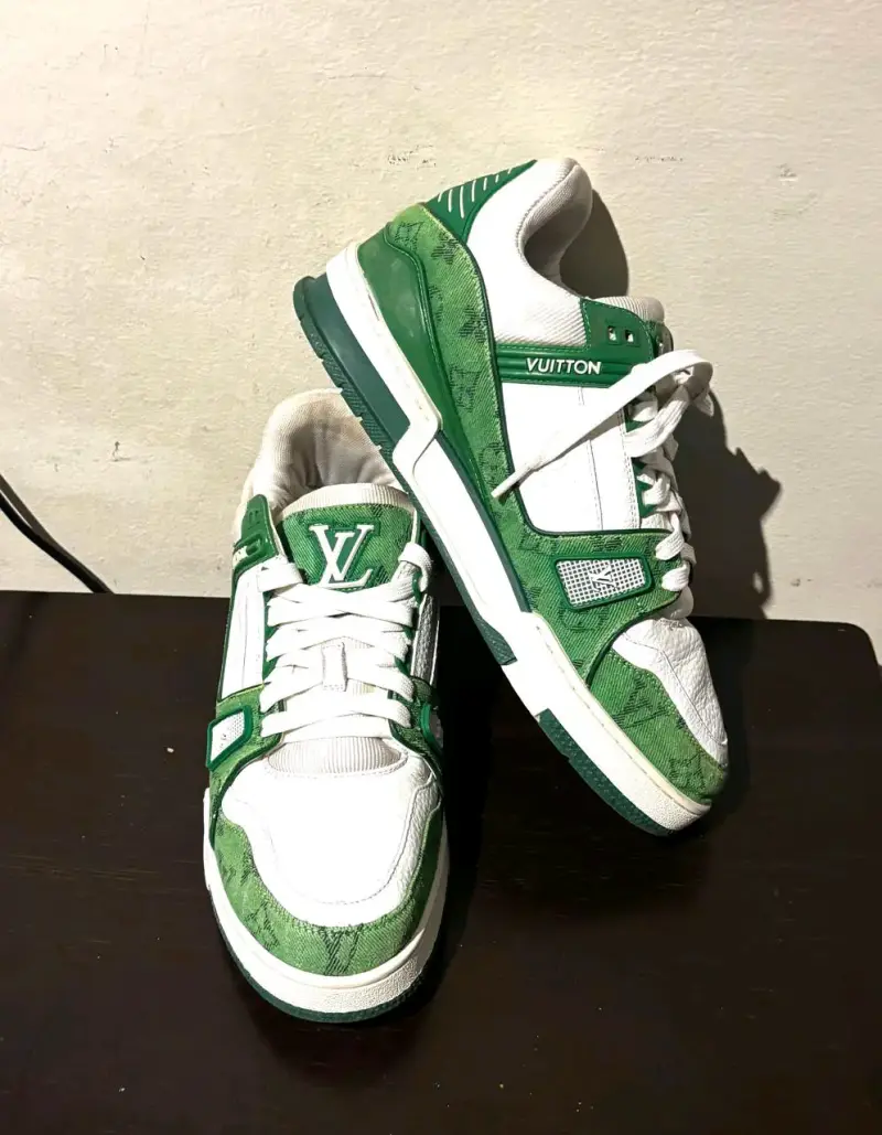 Zapatillas verdes y blancas Louis Vuitto