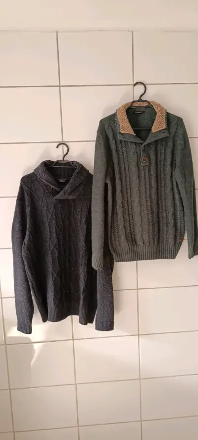 2x1 Suéteres de lana para hombre en gris y verde - miniatura 3