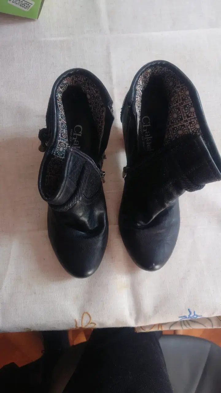 Botines de cuero negro Chalada talla 35 - 1