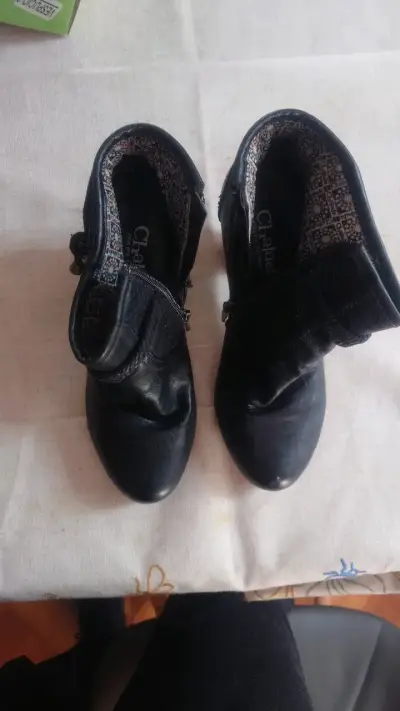 Botines de cuero negro Chalada talla 35 - miniatura 1