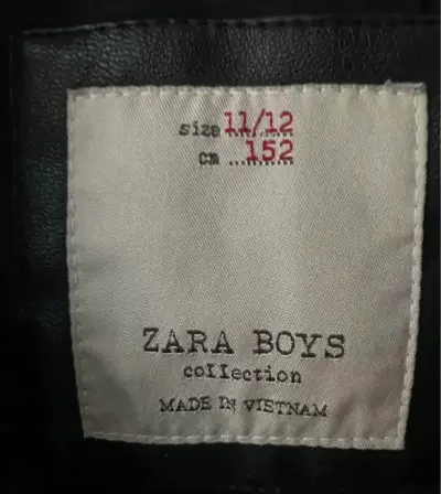 Chaqueta de cuero negra Zara - miniatura 4