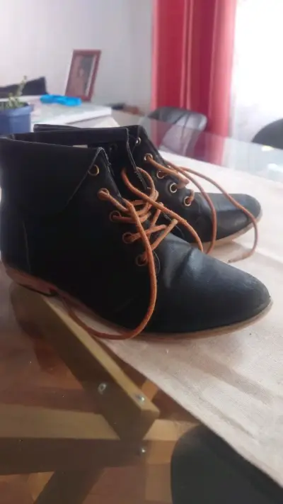 Botines de cuero negro Chalaca talla 35 - miniatura 1