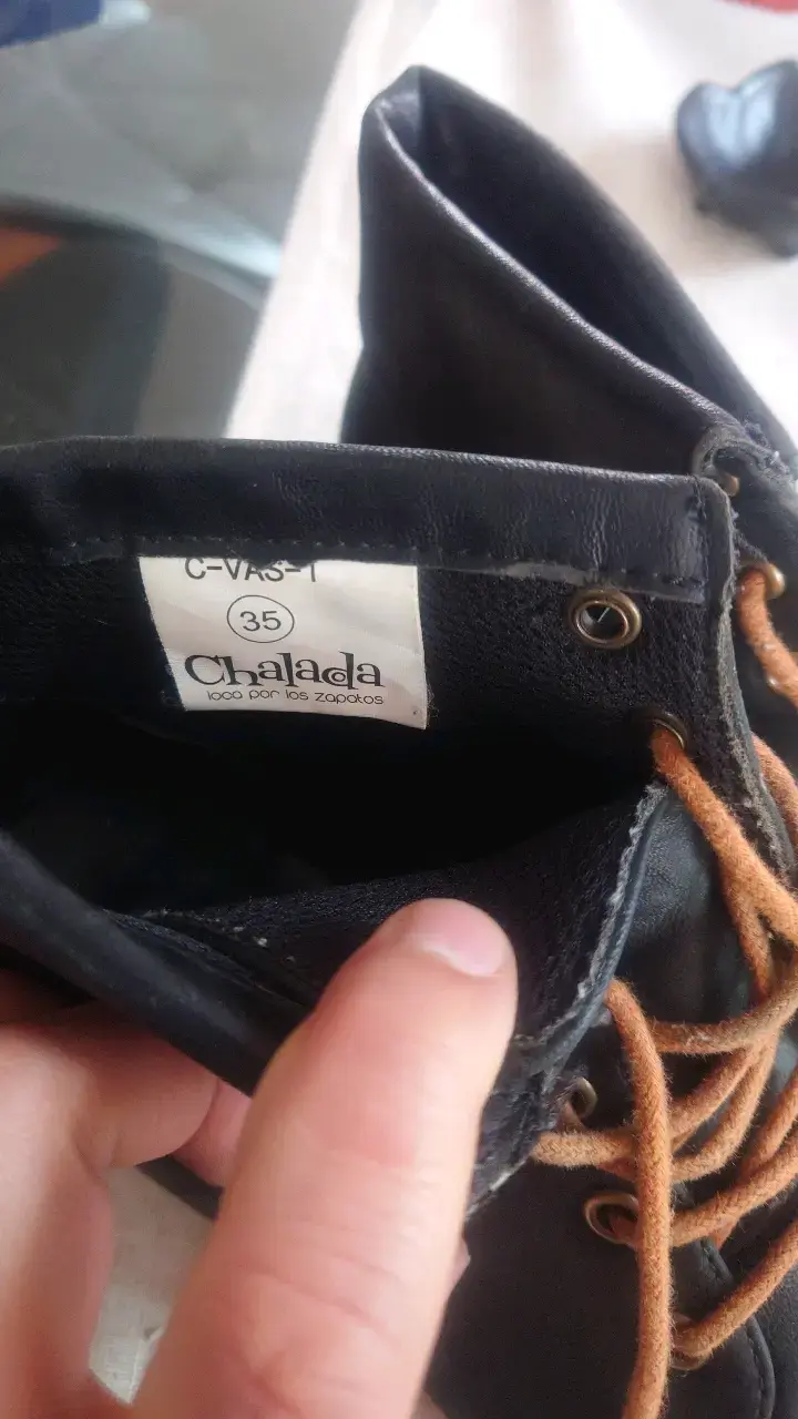 Botines de cuero negro Chalaca talla 35 - 3