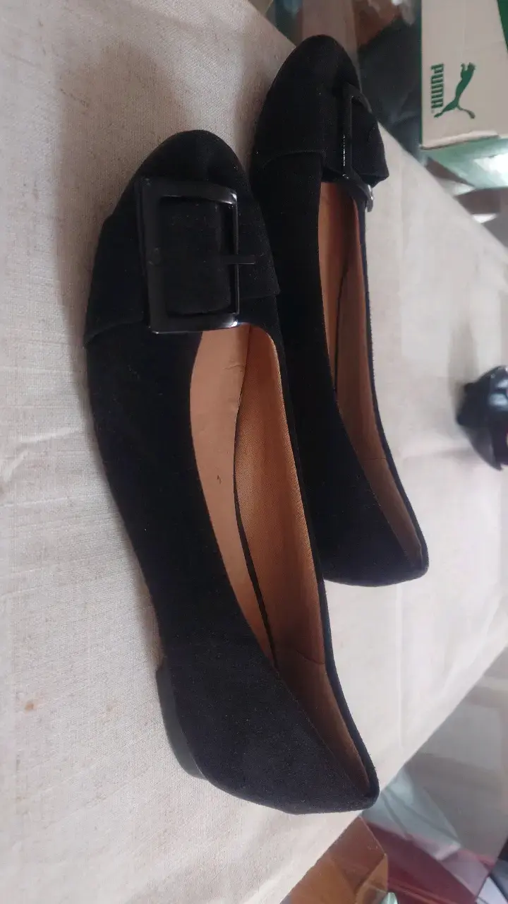 Zapatos planos negros Via Uno con hebilla - 2