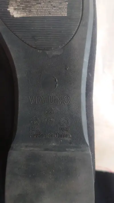 Zapatos planos negros Via Uno con hebilla - miniatura 3
