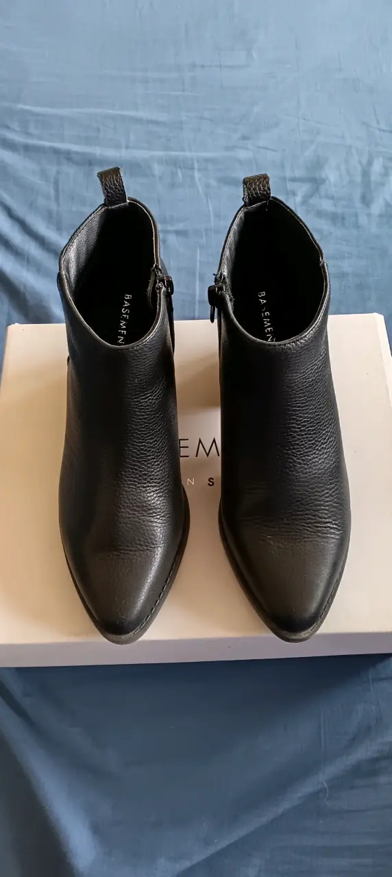 Botines de cuero negro Basement para mujer - 3