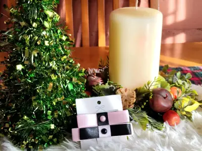 Set de pinches navideños de terciopelo y satin - miniatura 4