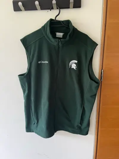 Chaleco polar verde Columbia con logo bordado - miniatura 1