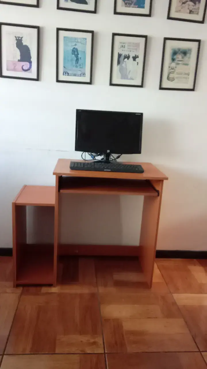 Escritorio de Computador con Monitor y Teclado
