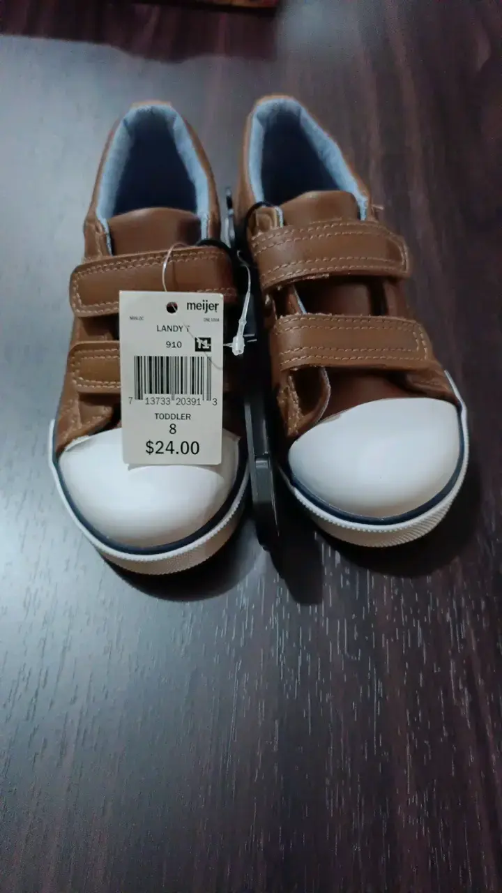 Zapatillas marrones para niño con velcro - 1