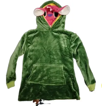 Polerón disfraz verde con capucha de personaje - miniatura 1