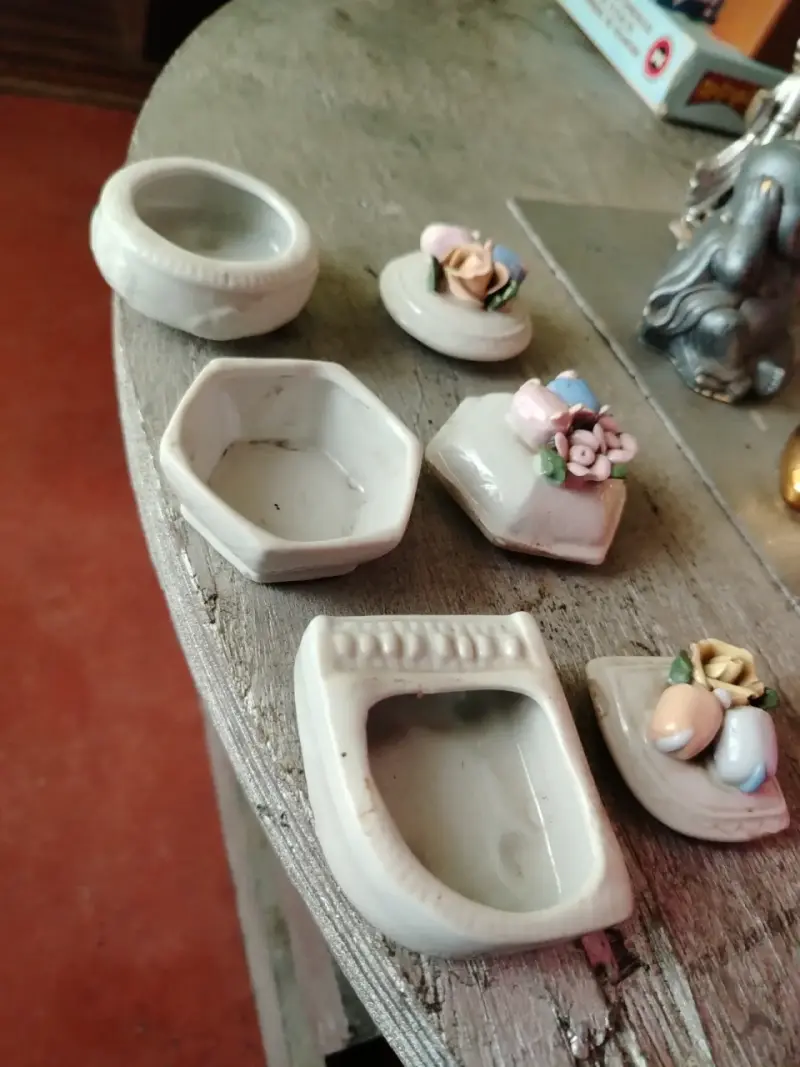 Set de cajitas de cerámica decorativas con flores - 2