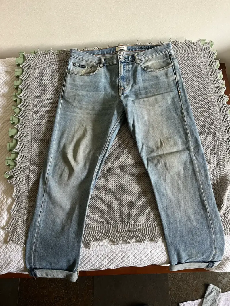Jeans Quiksilver Straight Fit Azul Claro Talla 34