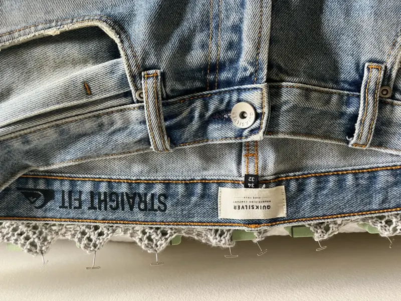 Jeans Quiksilver Straight Fit Azul Claro Talla 34 - 2