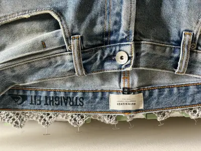 Jeans Quiksilver Straight Fit Azul Claro Talla 34 - miniatura 2