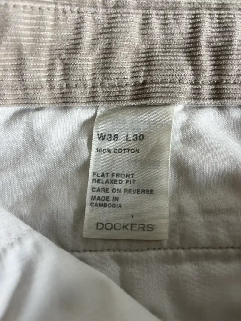 Pantalones Dockers cotele beige de algodón - 3