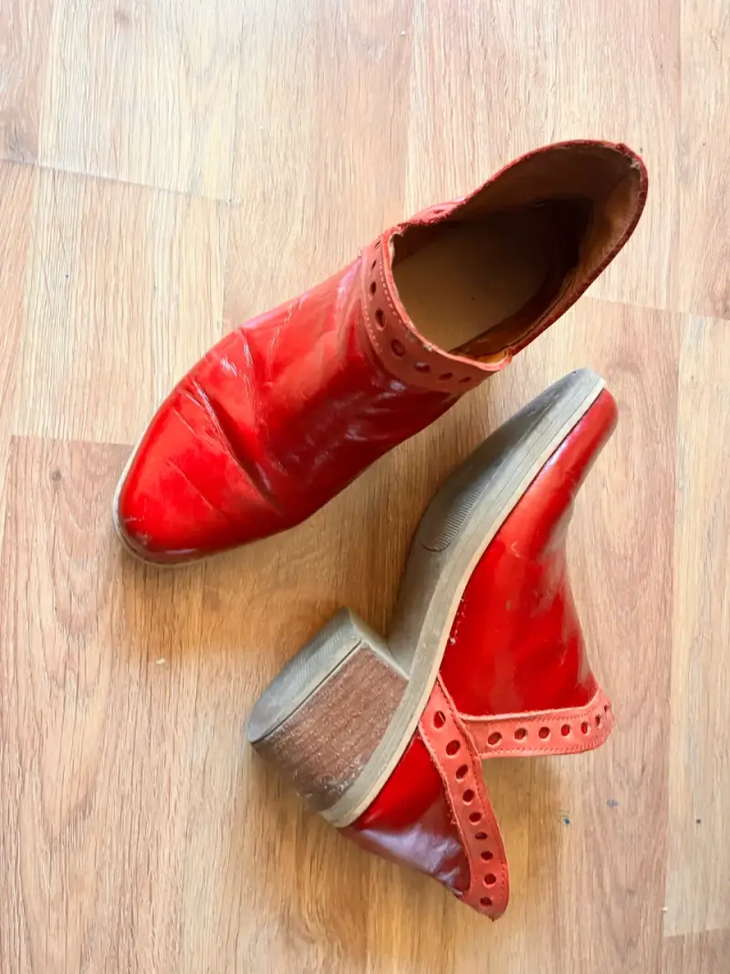 Zapatos de cuero rojos con tacón 39 para mujer - 2