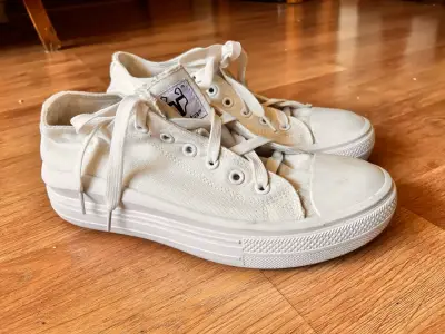 Zapatillas blancas de lona unisex estilo 38 casual - miniatura 3