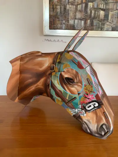Cabeza de caballo decorativa para colgar Italiana - miniatura 1