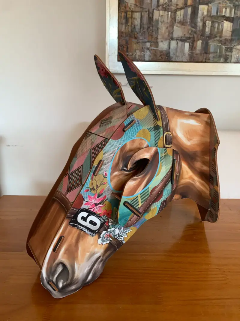 Cabeza de caballo decorativa para colgar Italiana - 2